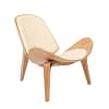 Butaca madera Shell beige