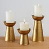 Porta Vela Metal Golden Mediano