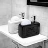 DISPENSADOR JABON C/ESPONJA BLANCO NEGRO LH-3835
