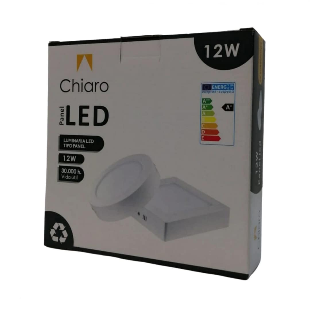 Panel LED 12W, de adosar, aplicar cuadrado BLANCO - Cálido 3000K - Imagen 5