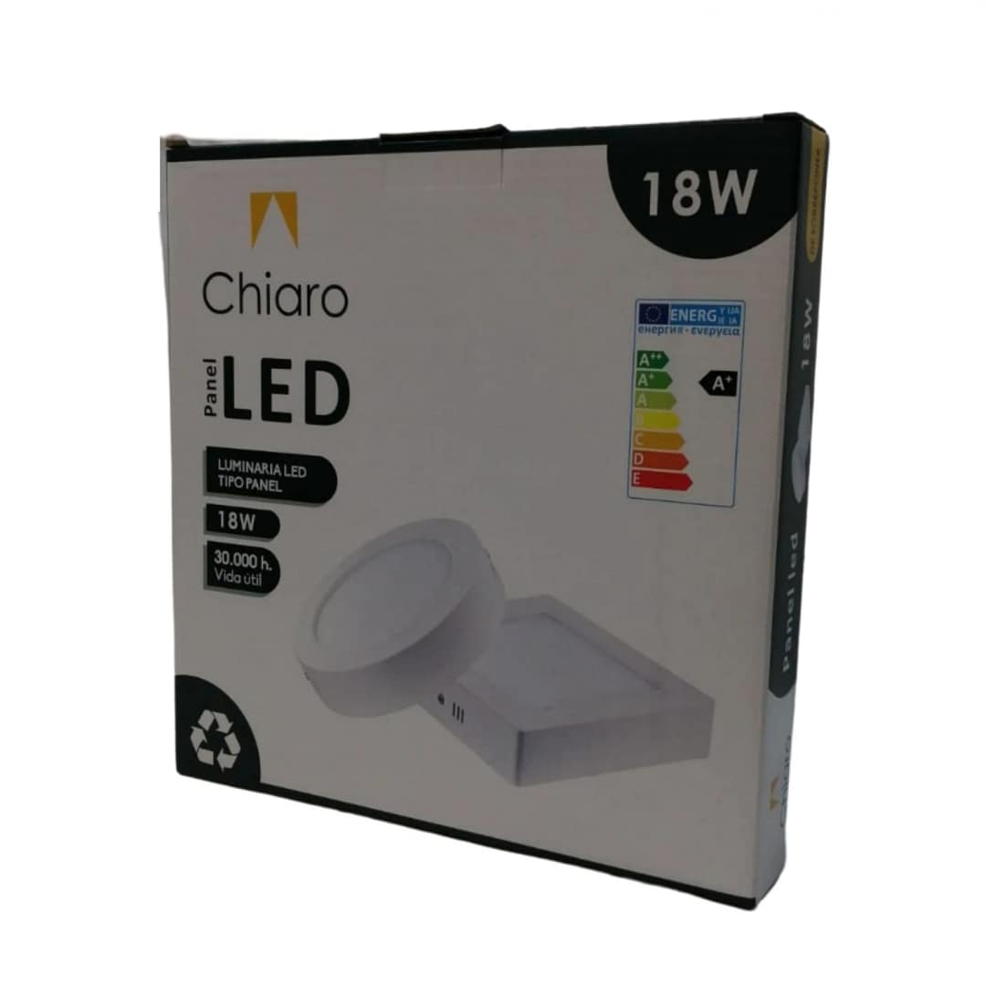 Panel LED 18W, de adosar, aplicar cuadrado BLANCO - Cálido 3000K - Imagen 5