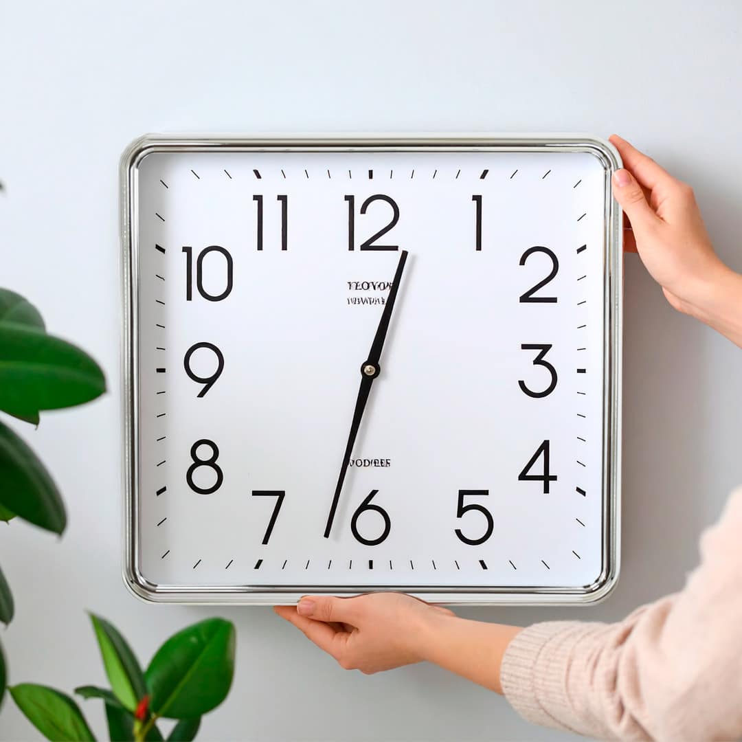 RELOJ CUADRADO BLANCO 32X30 BORDE PLATA LH-4846 - Imagen 8