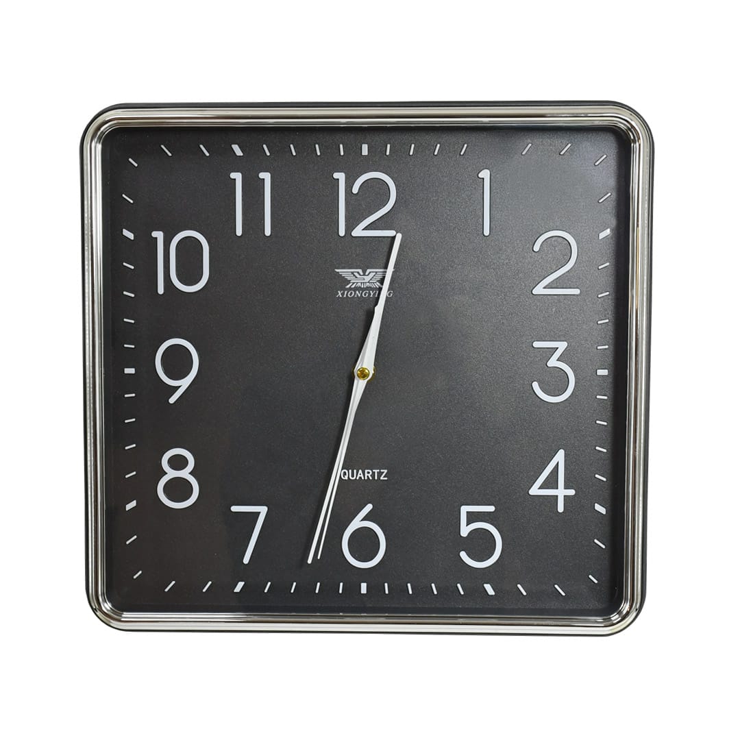 RELOJ CUADRADO BLANCO 32X30 BORDE PLATA LH-4846 - Imagen 6