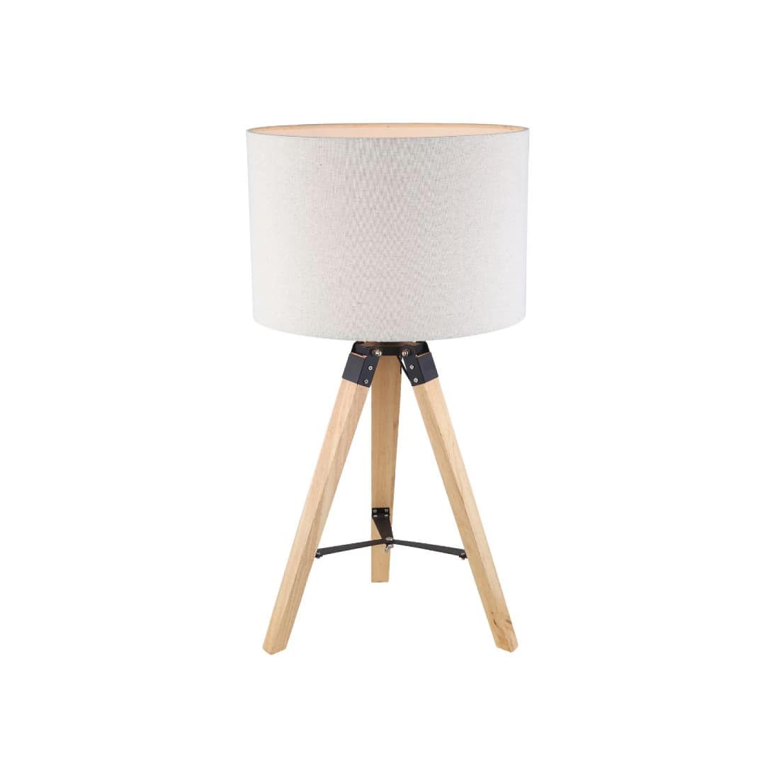 Portátil nórdica tela natural estilo trípode E27 70CM