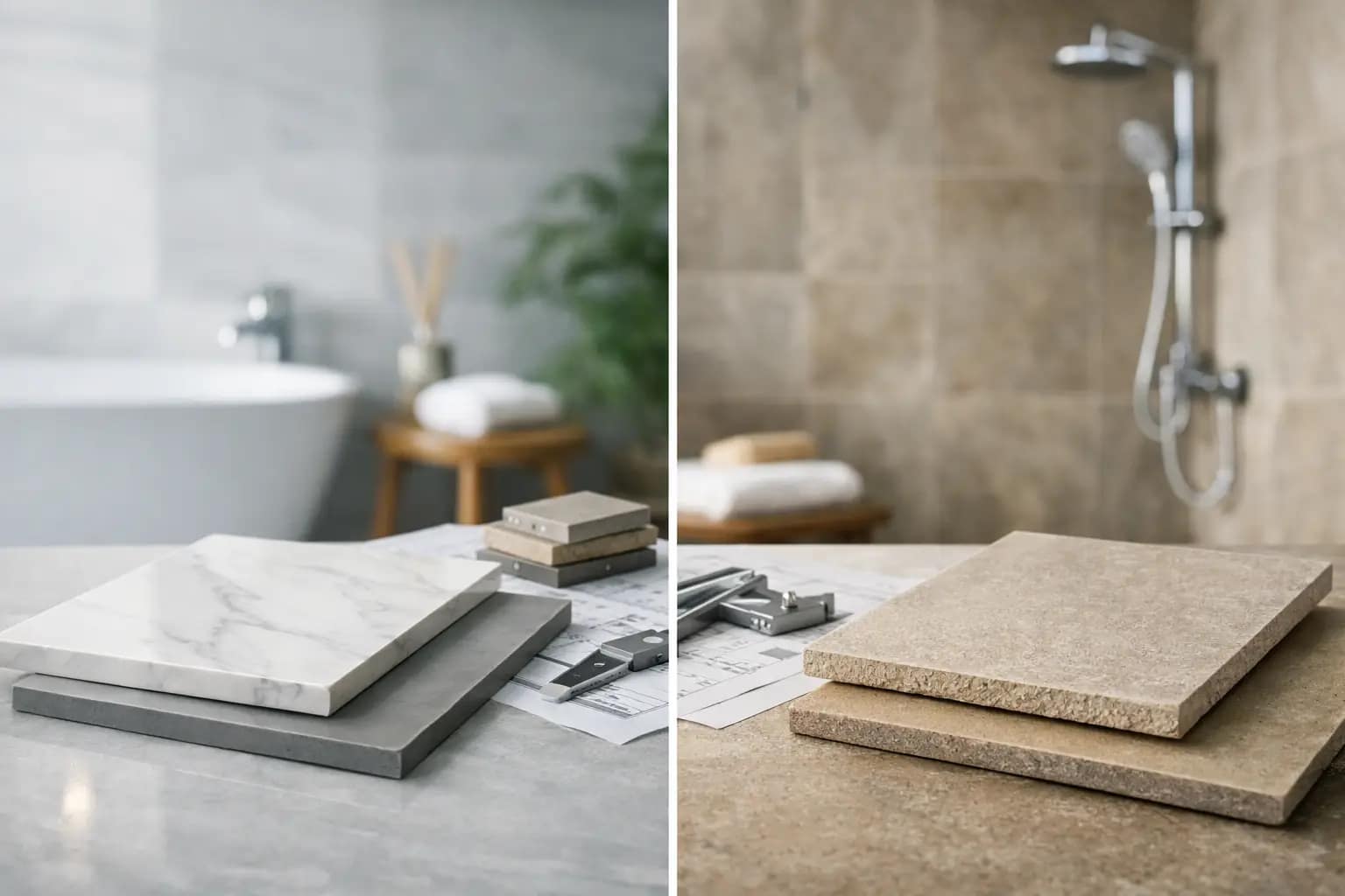 Porcelanato o cerámica para baño: qué conviene