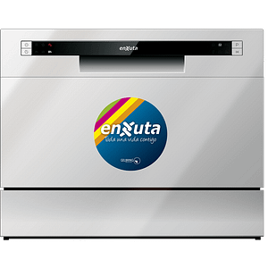Lavavajillas Enxuta LVENXP96S – Plateado, compacto, 6 cubiertos y 6 programas LED