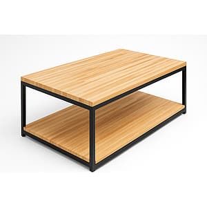 Mesa ratona Hierro y madera Doble Eucalipto