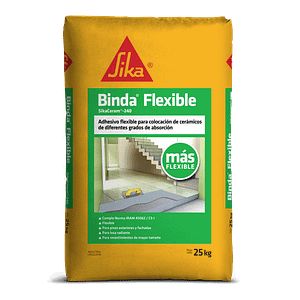 Adhesivo Para Cerámicas Sika Binda Flexible 25 Kg