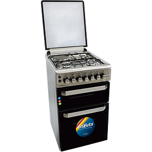 Cocina Doble Horno con 3 Hornallas y 1 Disco Eléctrico Inox  50x60 - Enxuta - CENX650I