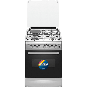 Cocina Combinada 3 Hornallas y 1 Disco Eléctrico Inox 60x60 con Convección - Enxuta - CENX5646W