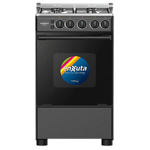 Cocina Supergas 4 Hornallas Negra con Termocupla 50x60 - Enxuta - CENX9504N