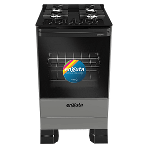 Cocina Supergas 4 Hornallas Titanio, Mesada de Vidrio, Hierro Fundido y Termocupla - CENXV27542T - Enxuta