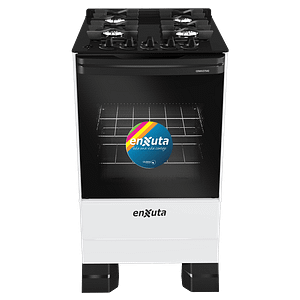 Cocina Supergas 4 Hornallas Blanca, Mesada de Vidrio, Hierro Fundido y Termocupla - CENXV27542W-1 - Enxuta