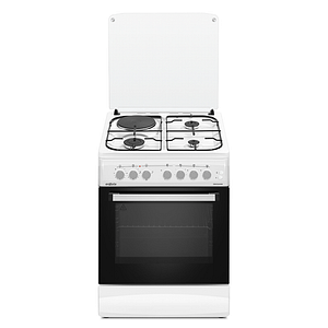 Cocina Combinada 3 Hornallas y 1 Disco Eléctrico Blanca 60x60 con Convección - Enxuta - CENX5646W