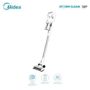 Aspiradora Stick inalámbrica Multiciclónica 2 en 1 Midea 18P Blanca