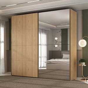 Placard Ropero 2 Puertas MDF Marrón Trentino - DIVINO