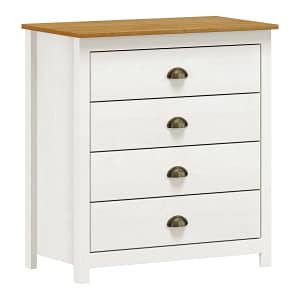 Cómoda - 4 CAJONES PINO NATURAL-BEIGE TOPAZIO