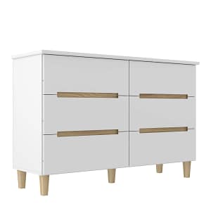 COMODA - 6 CAJONES MDF BLANCO LOGAN