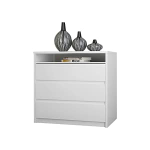CÓMODA CAJONERA - 3 CAJONES MDF BLANCO SOUTH