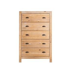 COMODA CAJONERA - 5 CAJONES MADERA NATURAL-BEIGE MONTAUK