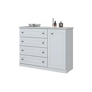COMODA CAJONERA - MDF-Y-MDP BLANCO AMERICANO