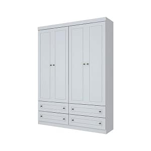 Placard ropero 4 puertas MDF-y-MDP blanco americano - DIVINO