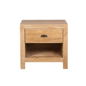 MESA DE LUZ - 1 CUERPO MADERA NATURAL-BEIGE MONTAUK