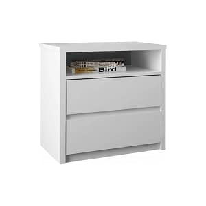 MESA DE LUZ - 2 CAJONES MDF BLANCO SOUTH