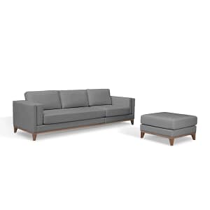 SILLÓN CON CHAISE - MÁS DE 4 CUERPOS TELA-PREMIUM GRIS EASY CLEAN LUXOR GRIS OSC