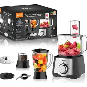 Multiprocesadora 7 En 1 600w Procesadora De Alimentos Color Negro