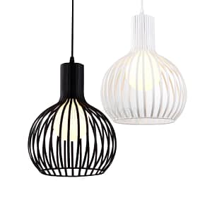 Lampara colgante jaula circular - Negra