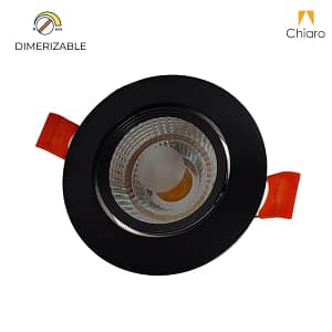 Spot LED 5W MÓVIL, de empotrar redondo, Dimerizable NEGRO
