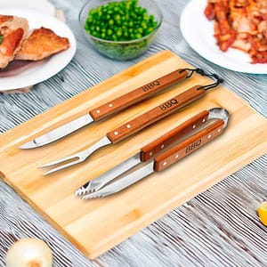 SET PARRILLA 3PZ PINZA TENEDOR CUCHILLO LH-3616
