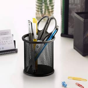 PORTA LAPIZ METALICO REDONDO COLOR NEGRO LH-3903