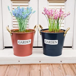 MACETERO METALICO TIPO BALDE DIAMETRO 17CM GMRBK36