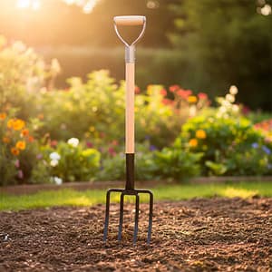 PALA DENTADA 4 DIENTES CABO DE MADERA URUGUAY