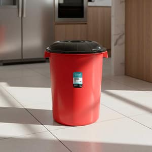 PAPELERA CON TAPA NEGRA 61L ROJ MB0061VM