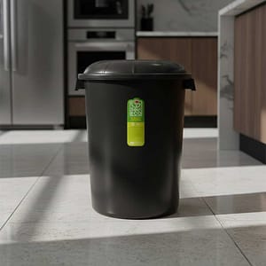PAPELERA CON TAPA NEGRA 61L ECO MB0061ECO