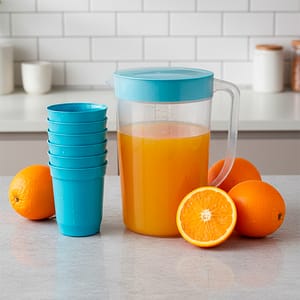 SET JARRA 2L + 6 VASOS PLASTICOS JTCP-10/6