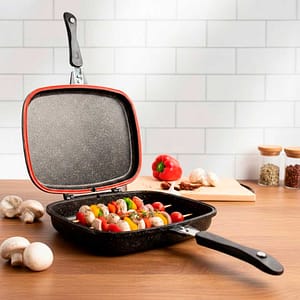 SARTEN DOBLE 32CM DURANE GRIS GL80851-1