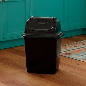 PAPELERA NEGRA TAPA 10L LIBG-10