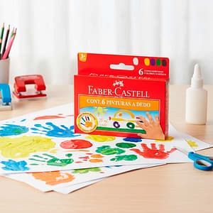 PINTURA PARA DEDOS FABER CASTELL 6 COLORES 3191