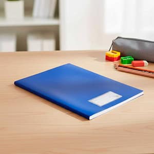 FORRO DE PVC PARA CUADERNO AZUL