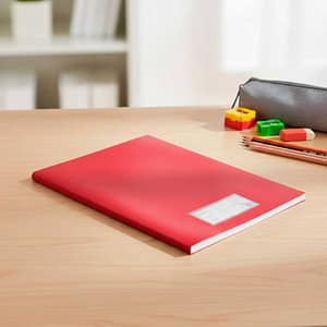 FORRO DE PVC PARA CUADERNO ROJO