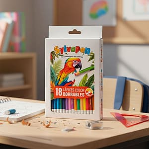 LAPICES COLOR BORRABLES SYLVAPEN X 18 UDS.