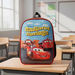 MOCHILA 30X23X10 TAFETA CARS ROJO