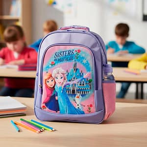 MOCHILA 40X30X14 JACQUARD FROZEN LILA