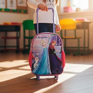 MOCHILA CARRO 30X23X10 TAFETA FROZEN LILA