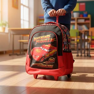 MOCHILA CARRO 40X30X14 JACQUARD CARS NEGRO