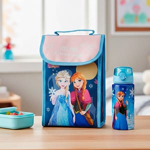 MOCHILA LUNCHERA 24.5X17.5X12 FROZEN PETROLEO